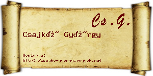 Csajkó György névjegykártya